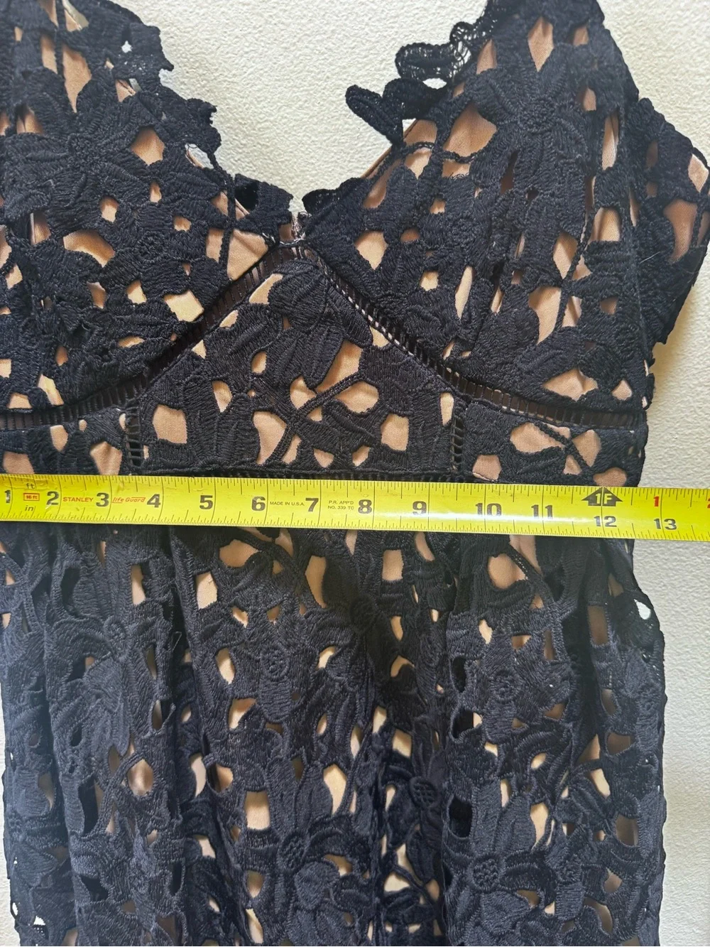 Sans Souci Floral Lace Overlay Midi Dress M Crochet Lined Black Party Wedding - Picture 14 of 16